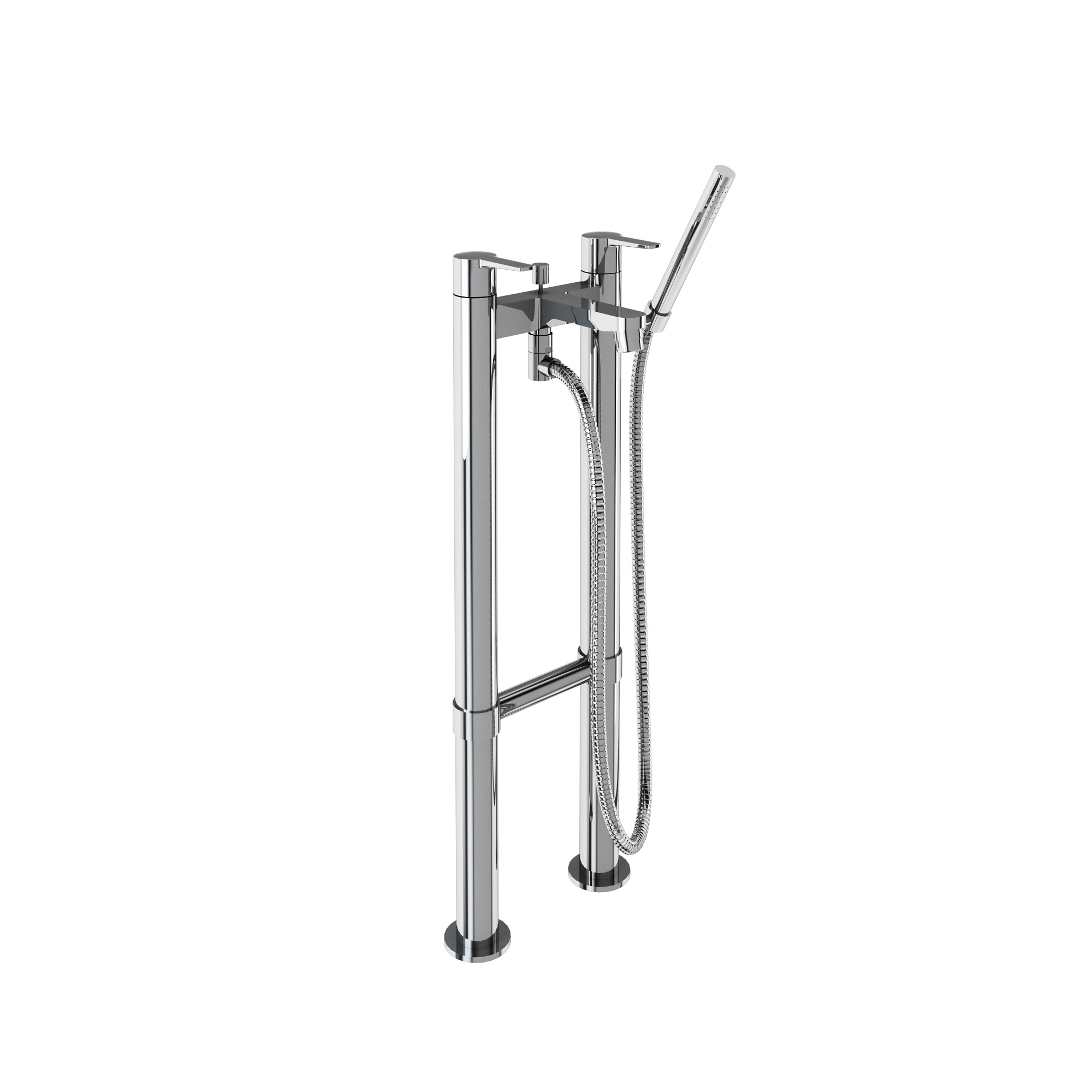 Crystal bath shower mixer on stand pipes floor-standing